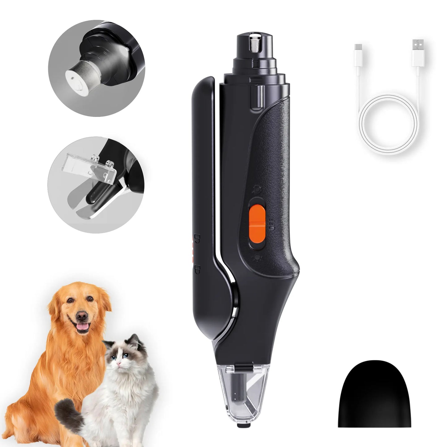 Catpick 2-In-1 Rechargeable Pet Grooming Kit - Nail Trimmer & File Set with LED Light for Safe, Quiet Claw Care for Dogs & Cats