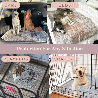 Lovewag Pets Eco-Friendly Washable Dog Pads - Leak-Proof, Multi-Design Options, Sizes 16"x24", 36"x48", 28"x41", and 54"x72" - Pack of 2