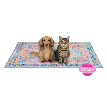 Lovewag Pets Eco-Friendly Washable Dog Pads - Leak-Proof, Multi-Design Options, Sizes 16"x24", 36"x48", 28"x41", and 54"x72" - Pack of 2
