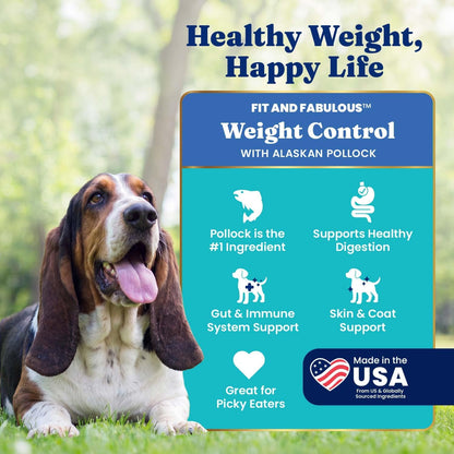 Solid Gold Healthy Weight Management Dry Dog Food for Adult & Senior Dogs - with Pollock, Whole Grain & Probiotics for Gut Health & Digestion Support - Dry Dog Food for Weight Management Support –24LB