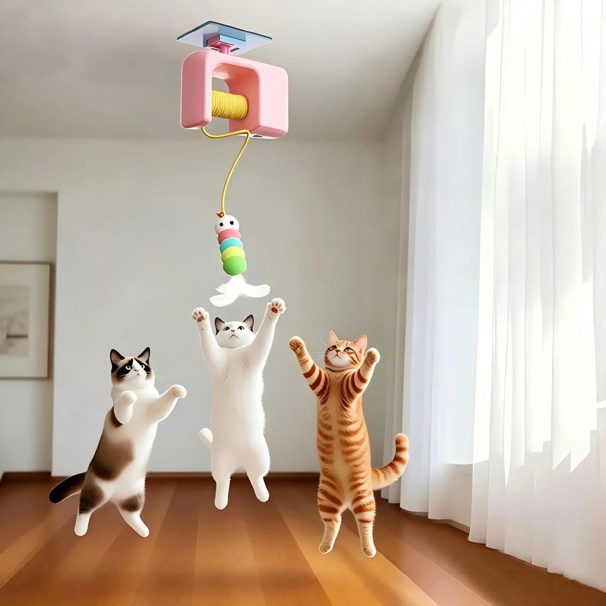 Interactive Automatic Bungee Cat Toy - USB Rechargeable Hanging Door Teaser for Endless Fun and Exercise!