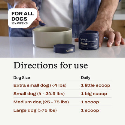 DF-14 Daily Foundation: 14-In-1 Multifunctional Dog Supplement Powder - Longevity Support Made Simple with One Easy Daily Scoop