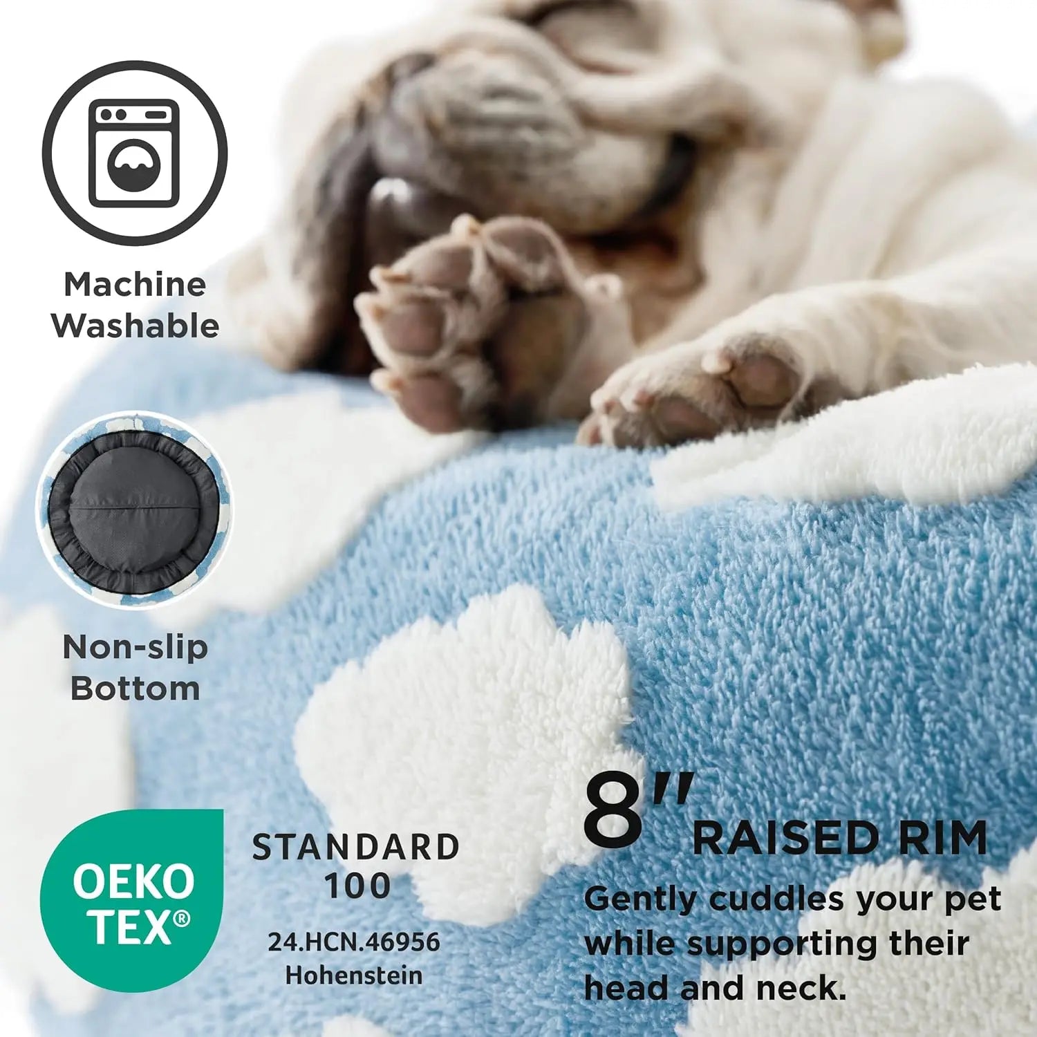 Lesure Soft Donut Bed - Cozy Fluffy Calming Bed for Small/Medium/Large Dogs & Cats, Soft Plush round Pet Bed for Comfort, Washable, Anti-Slip Bottom, Camas Para Perros, Pet Supplies Bedding