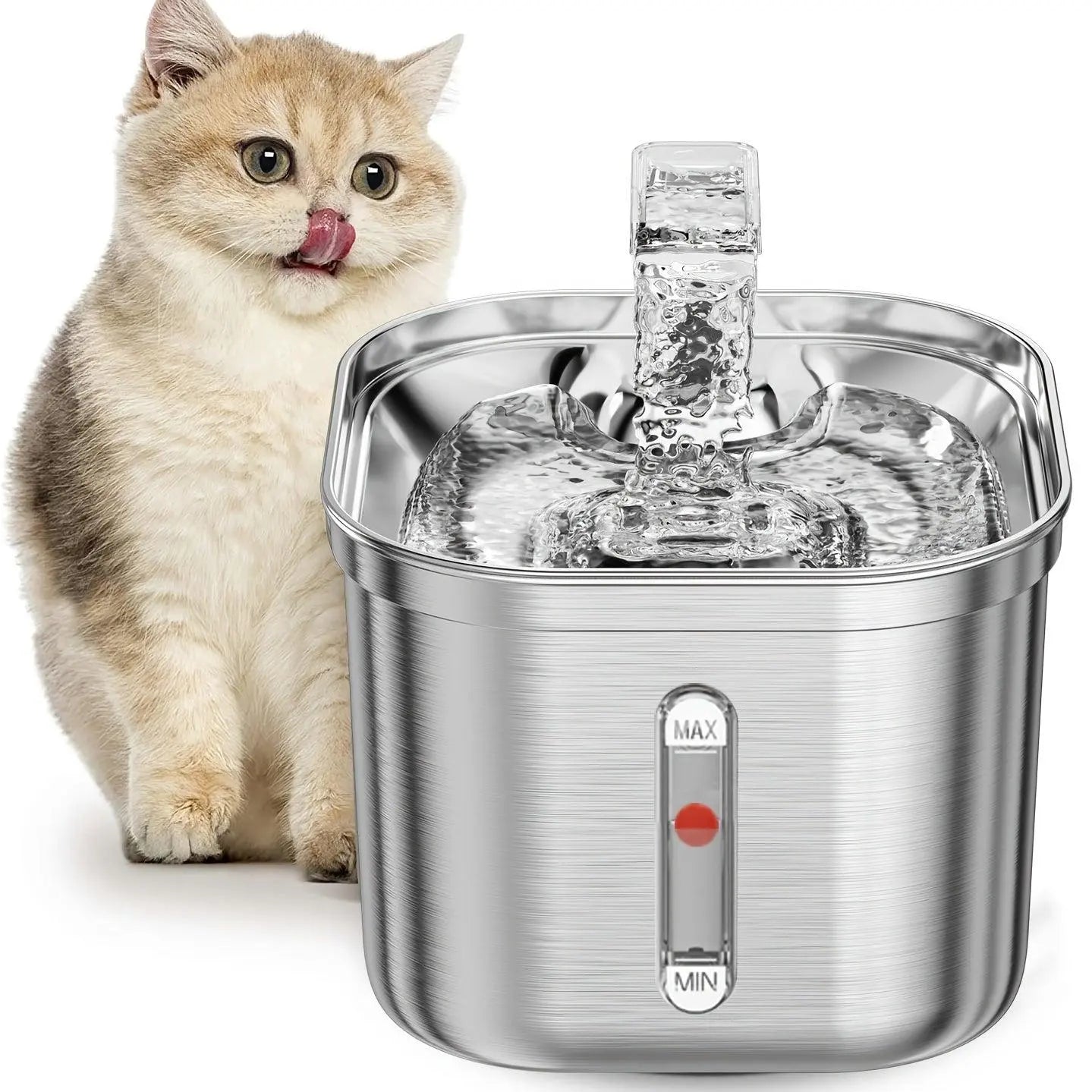 Large 74Oz Stainless Steel Automatic Pet Water Fountain - Ideal Dog & Cat Water Dispenser