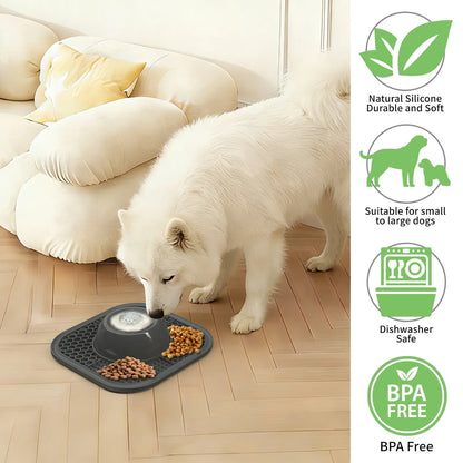 Pawlove Slow Feeder Dog Bowl with Entertained Ball-In - Anti-Slip Lick Bowl for Bone Broth & Yogurt, Perfect for All Breeds - Ideal for Dietary Supplements & Post-Op Nutrition