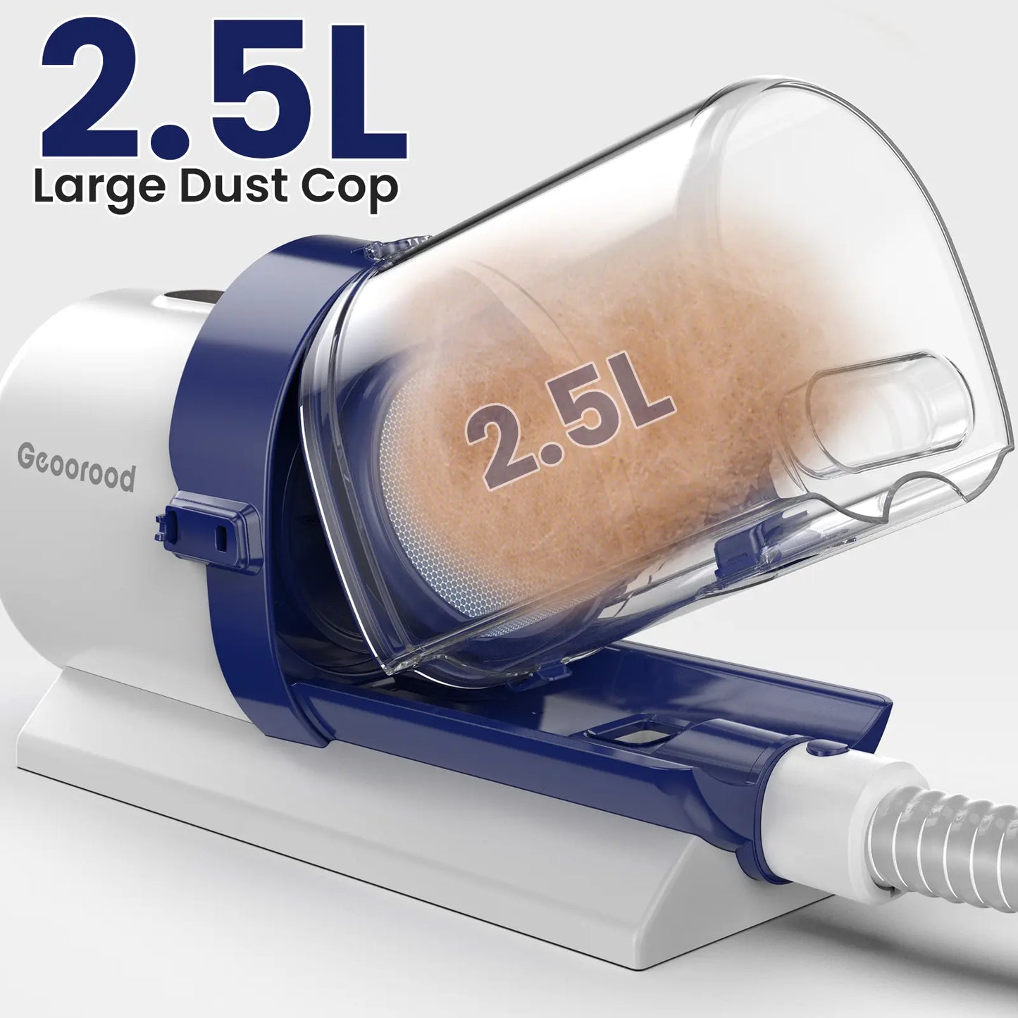 Geoorood All-In-One Dog Grooming Kit with Powerful Vacuum Brush - Lightweight, Portable, and Easy to Clean!