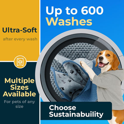 Premium Washable Dog Pee Pads - Waterproof & Anti-Slip Reusable Training Pads for Puppies (Pack of 6 - 30x34)