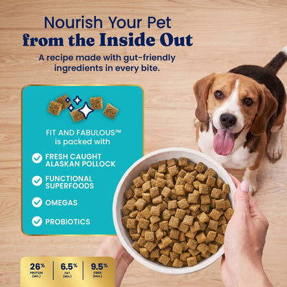 Solid Gold Healthy Weight Management Dry Dog Food for Adult & Senior Dogs - with Pollock, Whole Grain & Probiotics for Gut Health & Digestion Support - Dry Dog Food for Weight Management Support –24LB