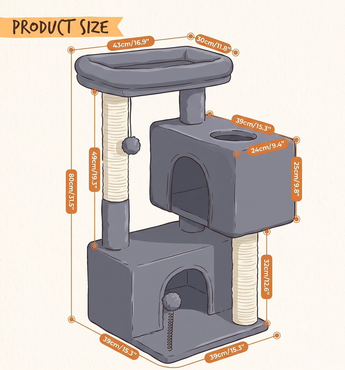 Multi-Level Cat Tree Tower for Kittens, Small, Medium & Large Cats