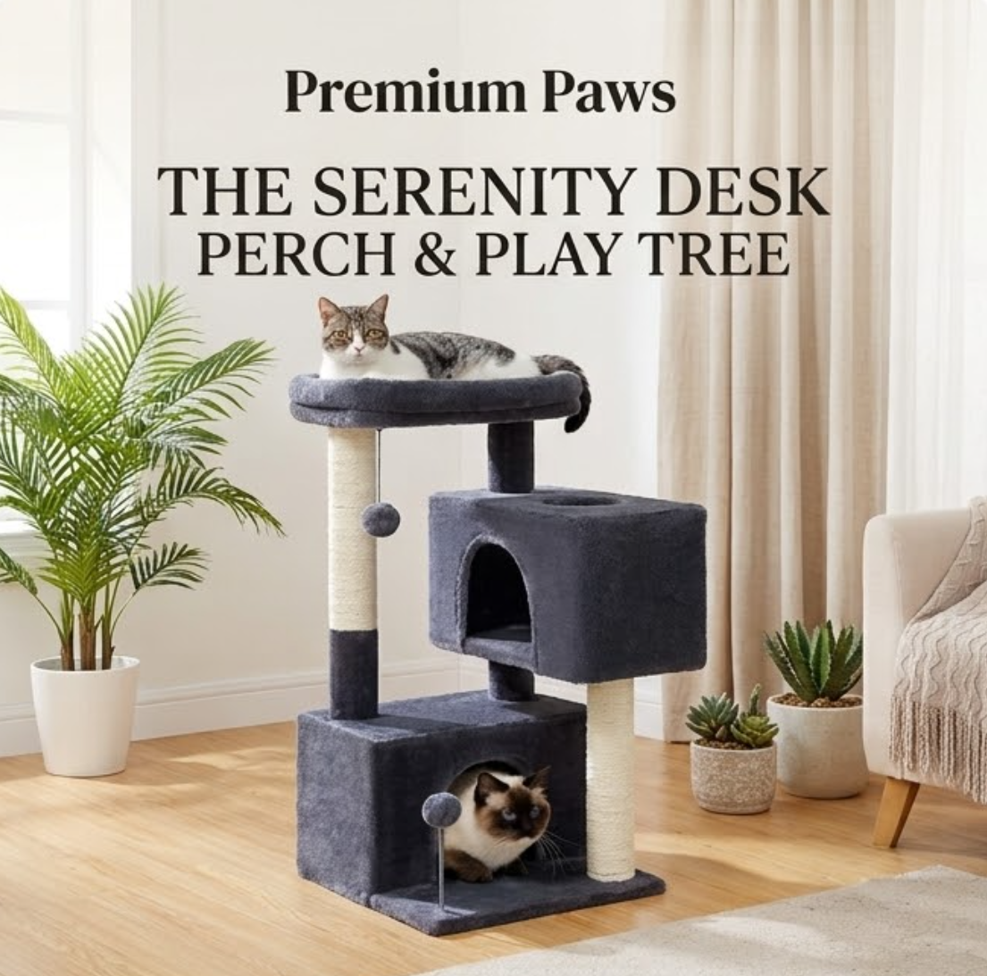 Multi-Level Cat Tree Tower for Kittens, Small, Medium & Large Cats