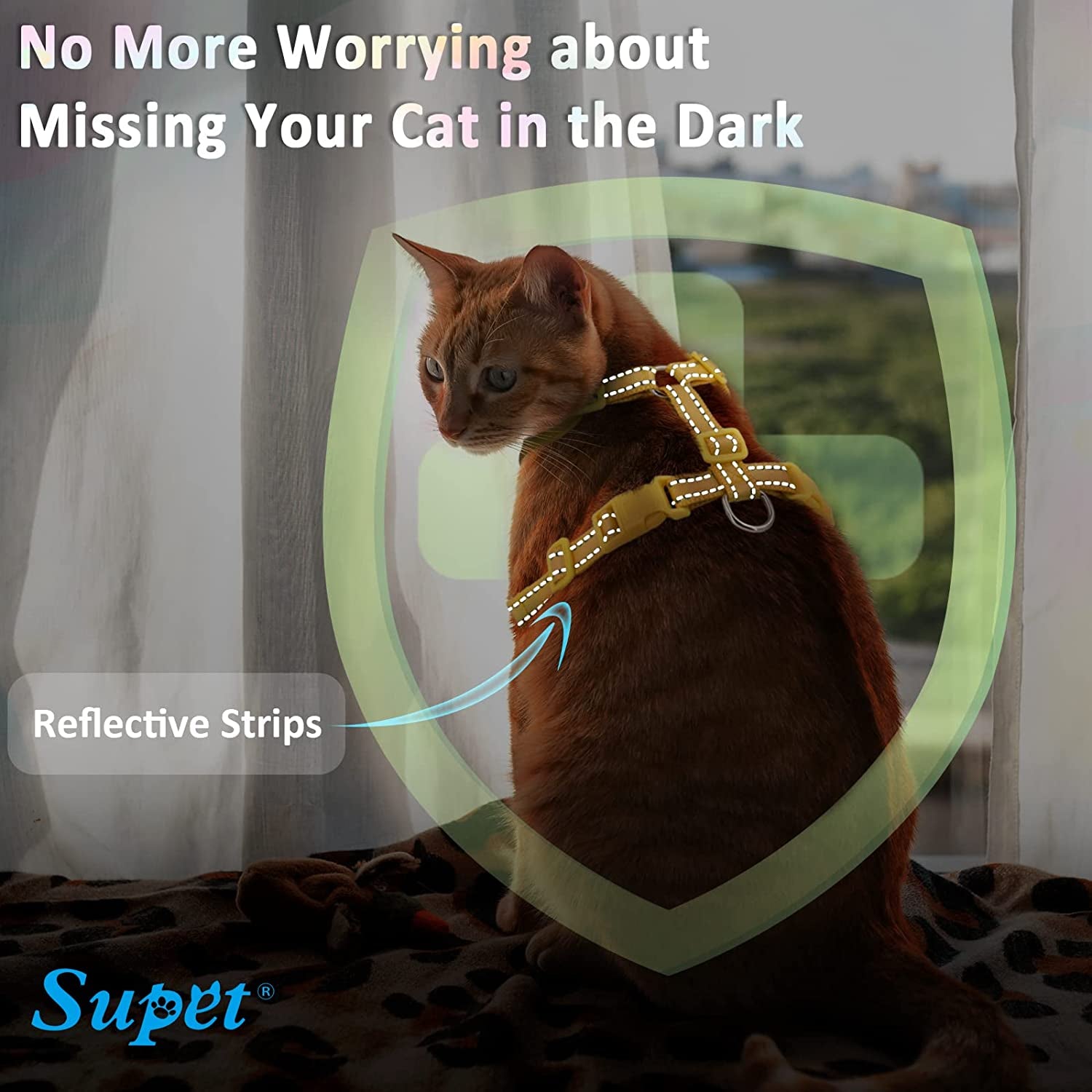 Cat Harness and Leash Escape Proof for Walking, Adjustable Cat Vest Harness and Leash Set for Large and Small Cats & Kittens