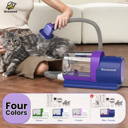 Geoorood All-In-One Dog Grooming Kit with Powerful Vacuum Brush - Lightweight, Portable, and Easy to Clean!