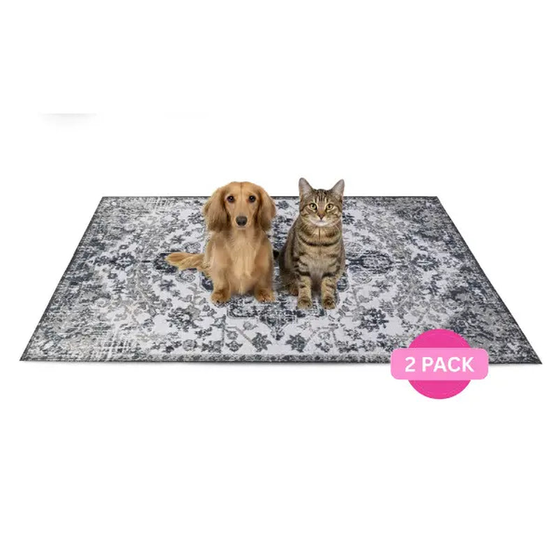 Lovewag Pets Eco-Friendly Washable Dog Pads - Leak-Proof, Multi-Design Options, Sizes 16"x24", 36"x48", 28"x41", and 54"x72" - Pack of 2