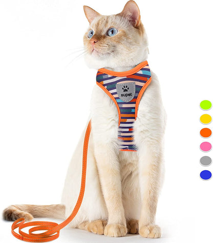 Cat Harness and Leash Escape Proof for Walking, Adjustable Cat Vest Harness and Leash Set for Large and Small Cats & Kittens