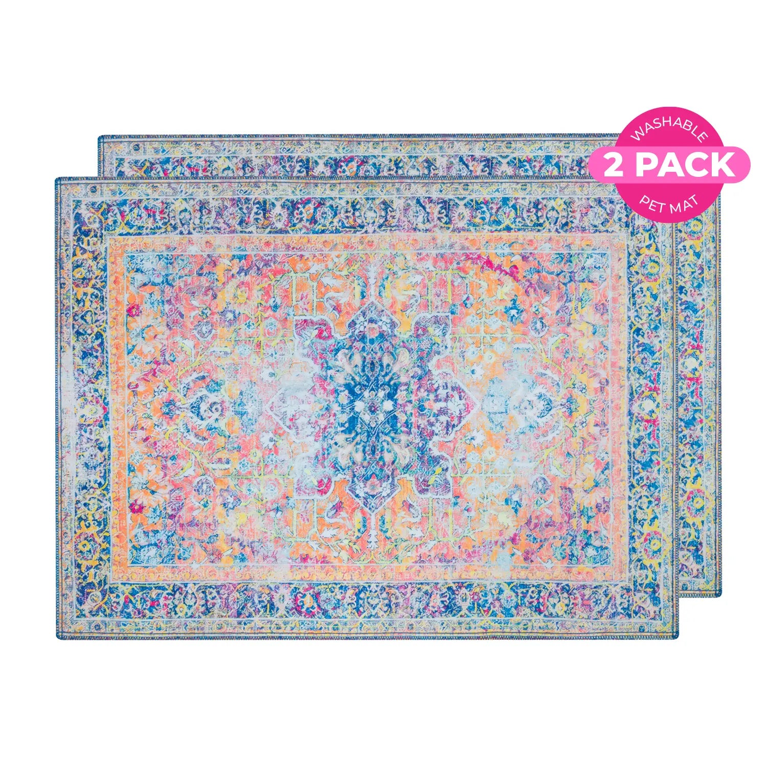 Lovewag Pets Eco-Friendly Washable Dog Pads - Leak-Proof, Multi-Design Options, Sizes 16"x24", 36"x48", 28"x41", and 54"x72" - Pack of 2