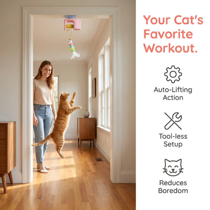 Interactive Automatic Bungee Cat Toy - USB Rechargeable Hanging Door Teaser for Endless Fun and Exercise!